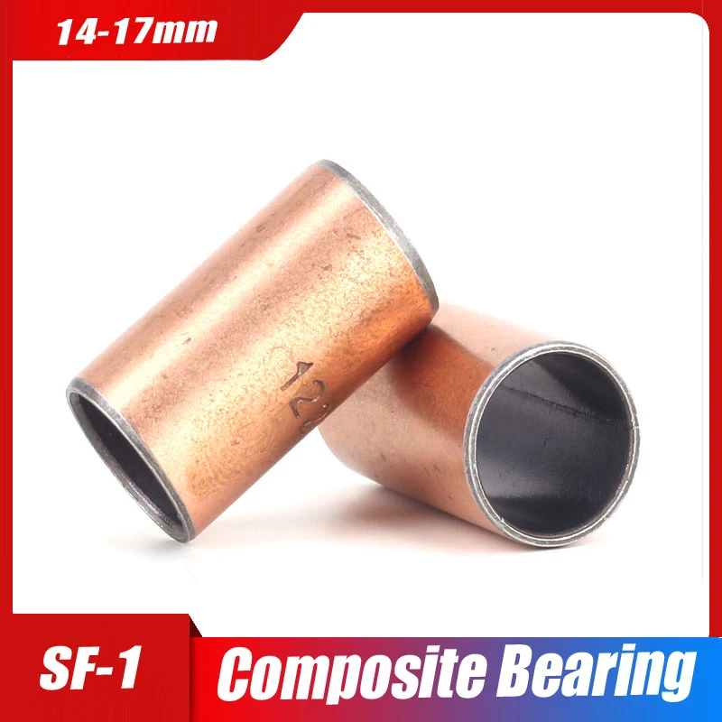 

10PCS Inner 14 15 16 17mm SF-1 Oil-free Bushing Self-lubricating Copper Bushing Guide Bushing LFB Composite Bearing