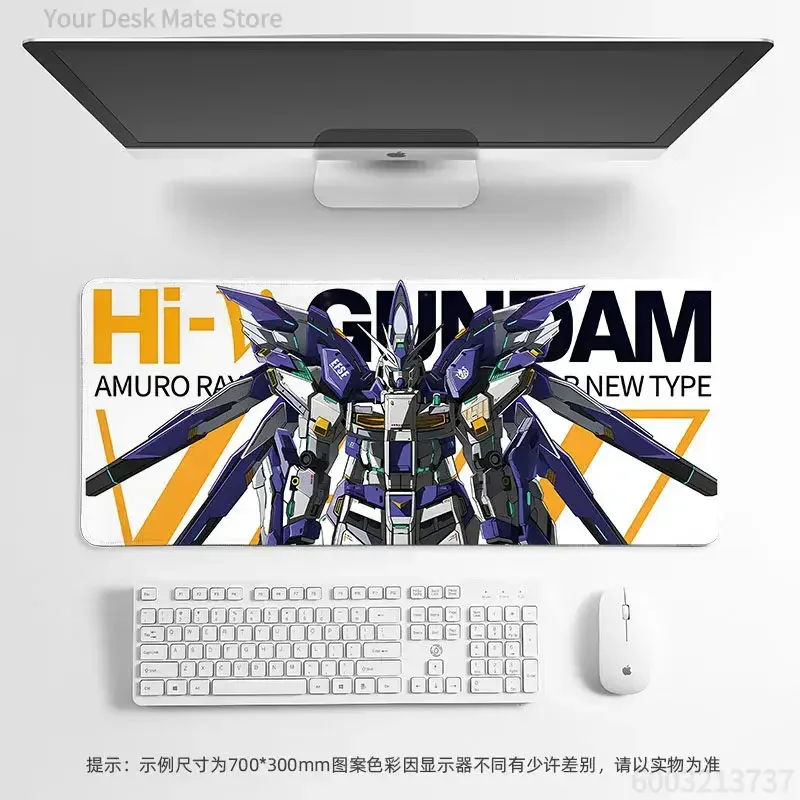 Anime Gundam Mecha Cockpit Large Mousepad, Rubber Non‑Slip Extended Gaming Desk Mat, Waterproof Anti‑Fray Mouse Pad for PC Lapto