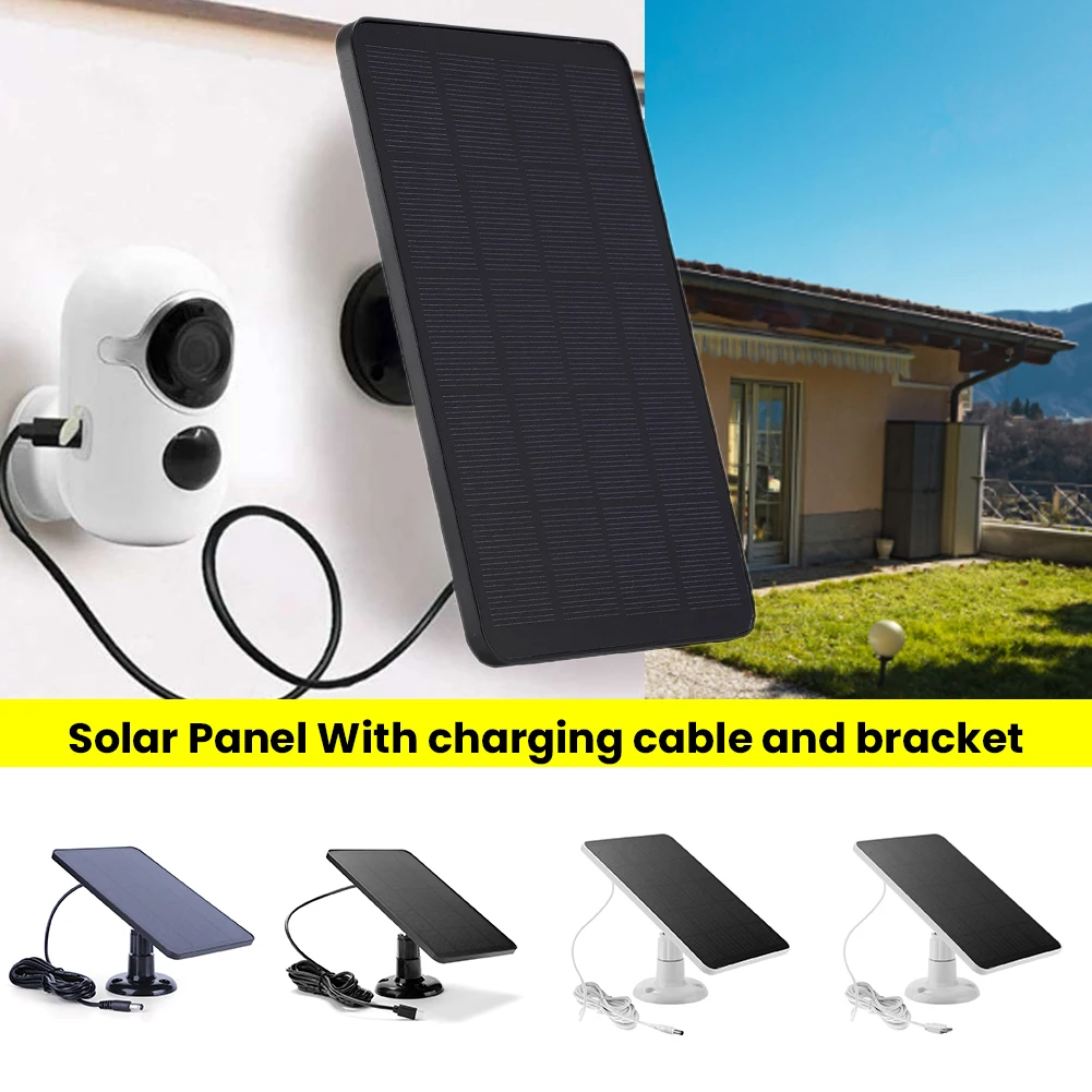 10W 5V IP Security Camera Charger 360 Adjustable Bracket Monocrystalline Portable Solar Panel Type-C DC5521 for Courtyard Lights