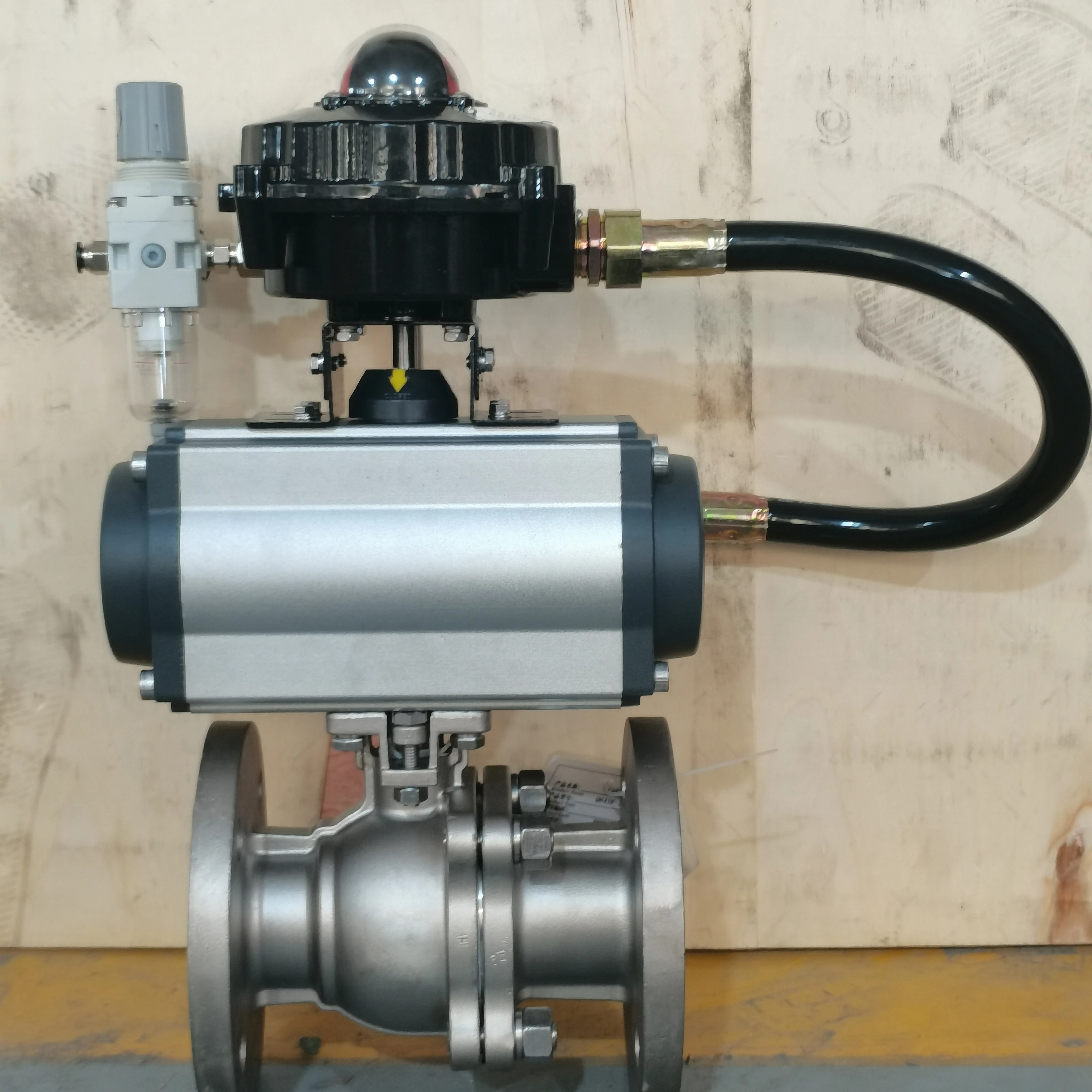 Professional HAOYE DN50 Pneumatic Ball Valve Flanged Stainless Steel PTFE Sealing Variable Diameter Industrial Three Way OEM