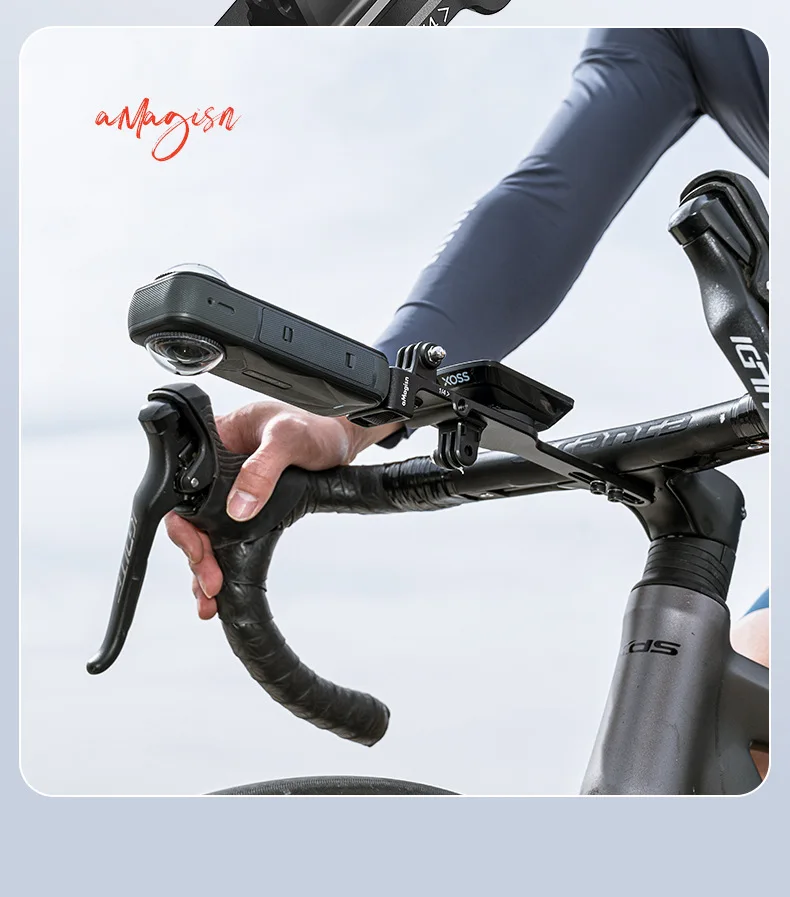 aMagisn Fahrradcomputer-Halterung aus Aluminium mit 1/4-Zoll-Gewinde und 3-Pin-Anschluss für Garmin, Wahoo, Bryton & GoPro 13, DJI Insta360 Action-Kamera Zubehör – Detail 4