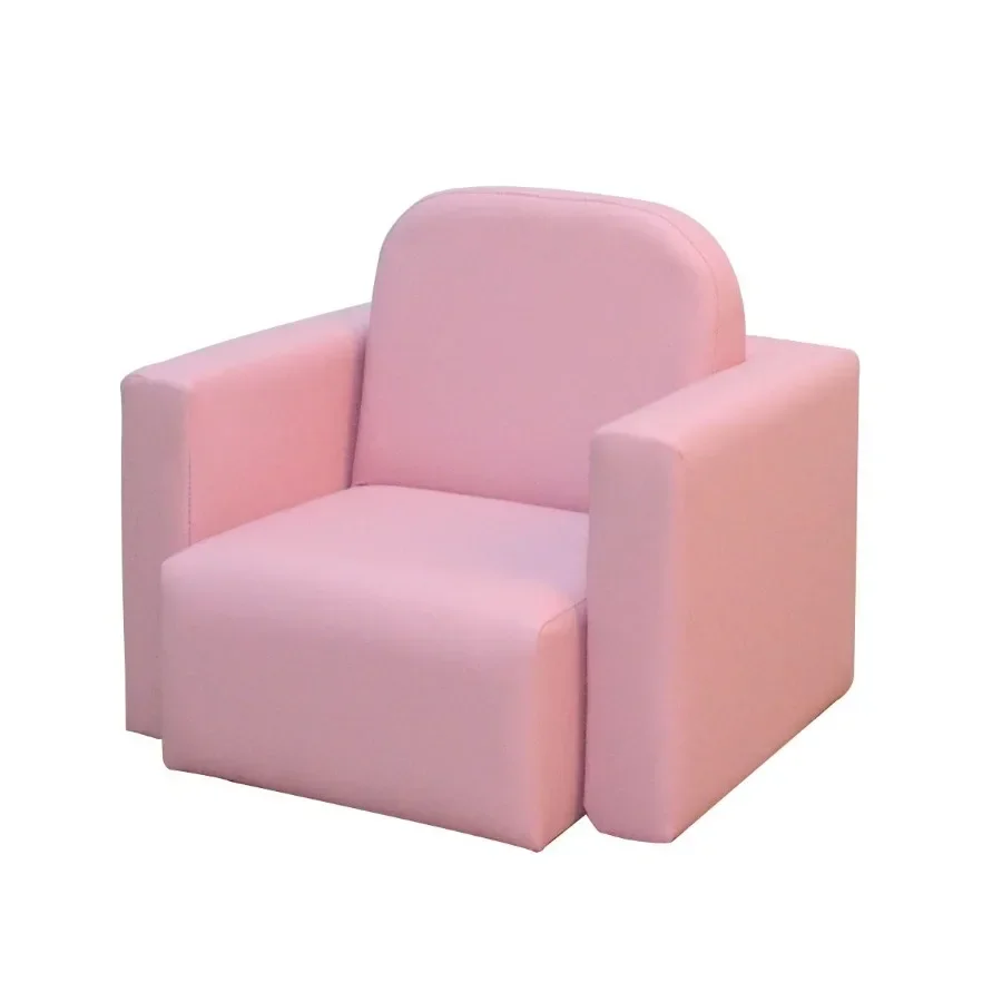 

Qaba Pink 2-in-1 Convertible Sofa Set Toddler Table and Chair Versatile Couch for Boys and Girls