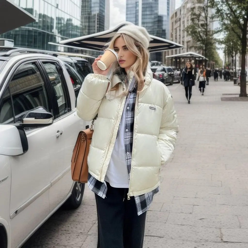 

Женская зимняя куртка на хлопковой подкладке Real Pat, новое утолщенное короткое пальто свободного покроя с фруктовым пухом и вертикальным воротником