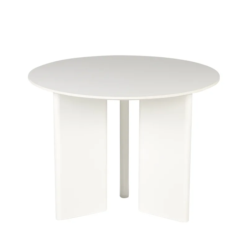 

Nordic round dining table cream style dining small apartment French medieval table simple rock slab round