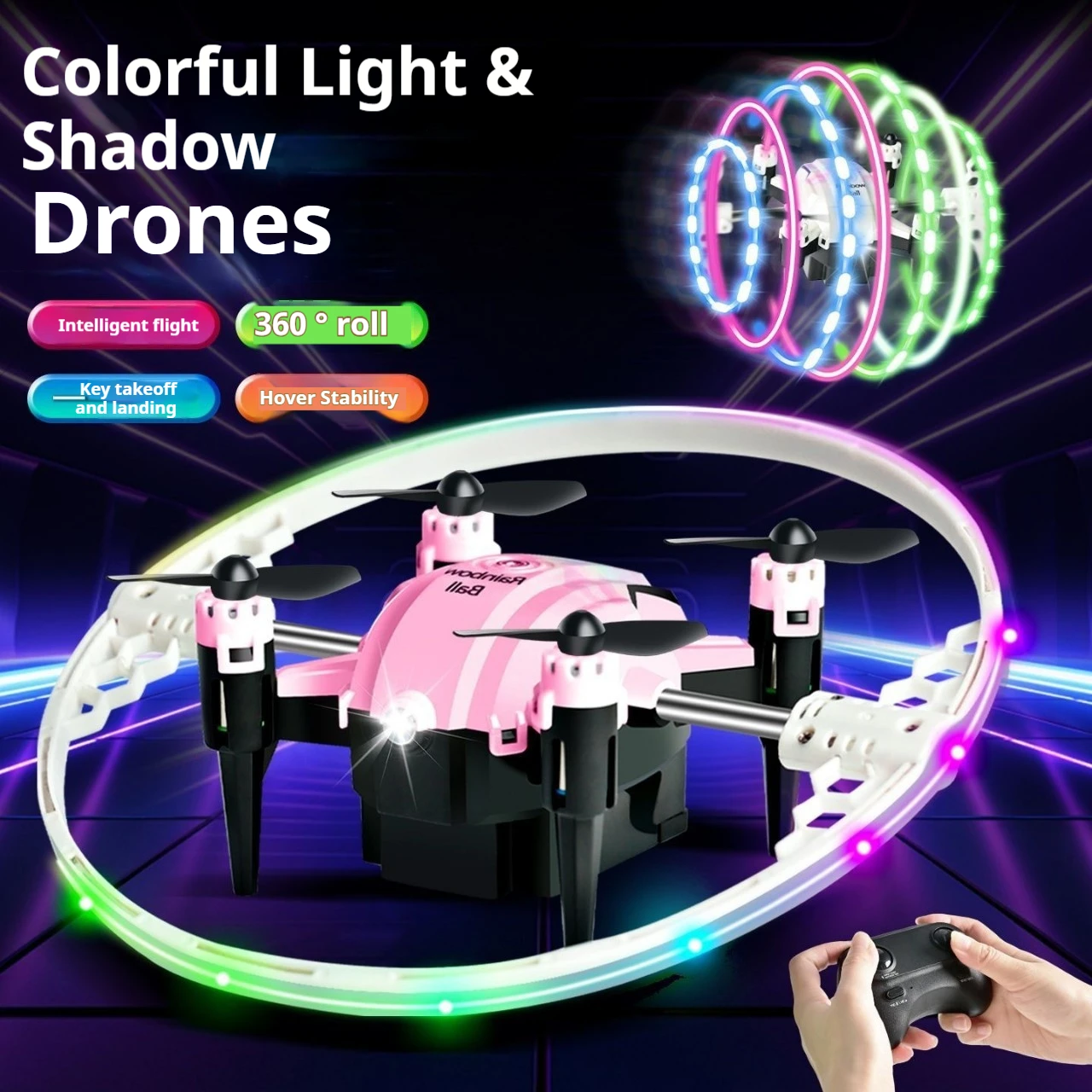 

Fx-41b Aurora Ball 360 ° Stunt Rotation Rgb Lighting Cool Rc Remote Control Four Axis Aircraft Christmas Gift Boy Toys
