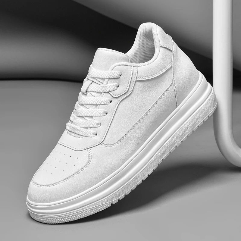 Zapatillas blancas para hombre Spring 2025: estilo pareja, modernas y versátiles, ligeras, transpirables y que aumentan la altura
