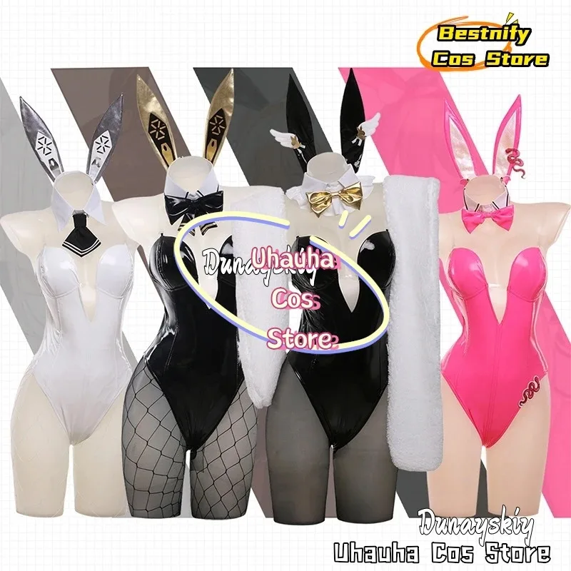 2025 22 NIKKE آلهة النصر الأرنب فتاة تأثيري موحدة الوردي أسود أبيض حللا شعر مستعار Ceductors ازياء مثير المرأة Co