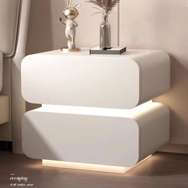 Comfortable Drawers Bedroom Bedside Table Round Auxiliary Mini Tables Bed Headboard End Cabinets Living Room Mesitas De Noche image 2