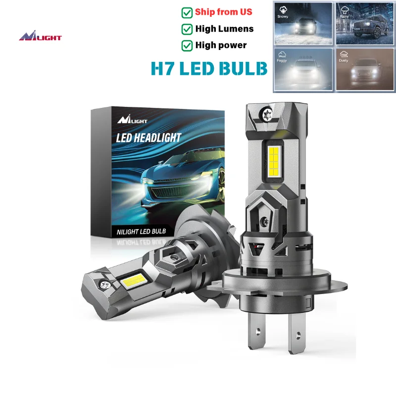 

LED H7 Bulbs for Auto,50W Car Headlamp Mini Wireless Fog Lamps IP67 Waterproof SUV Headlight Lamp Automotive Plug In Play