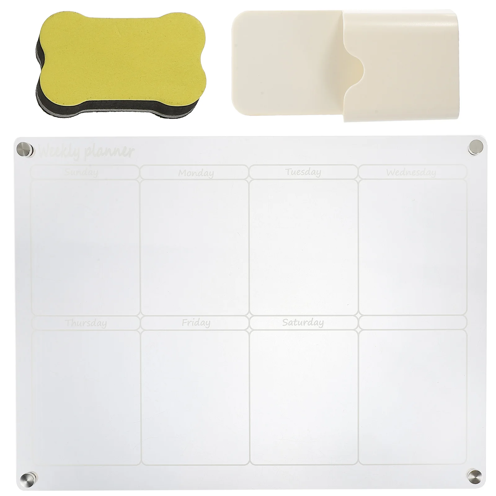 

Transparent Weekly Planner Acrylic Write Board for Wall Clear Dry Erase Fridge Magnetic Schedule Blank Calendar Office