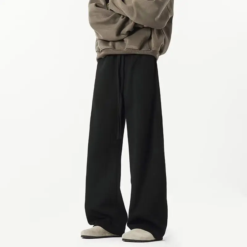 

Spring 2025 American Casual Sport Sweatpants, Men's Trousers, Extended Version, Tall Straight Wide-leg Floor-length Pants