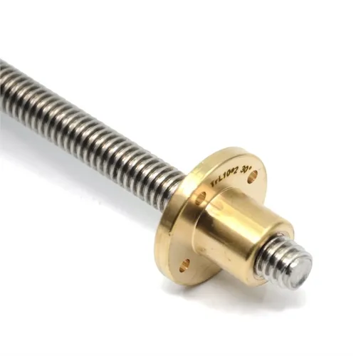 Imagen 2 del producto Acero inoxidable 304 T10 10mm Longitud del tornillo 100 200 300 400 500 550 mm Plomo 2 4 8 10 12 20 Tornillo de husillo trapezoidal con tuerca