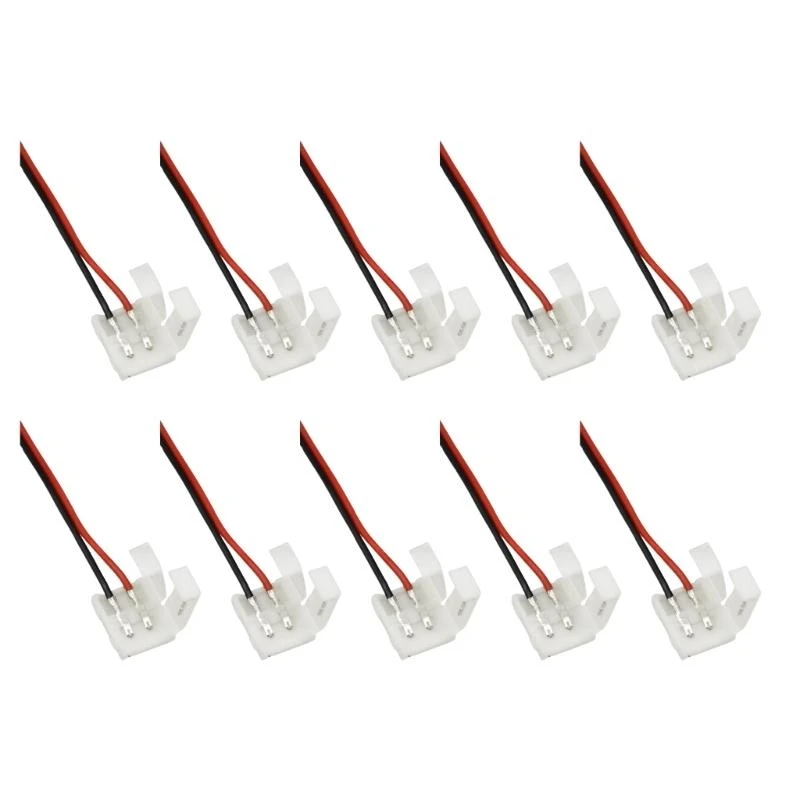  10Pcs Led Strips USB Connector No Welding Ribbon 2 Pin Led Strips Adapter