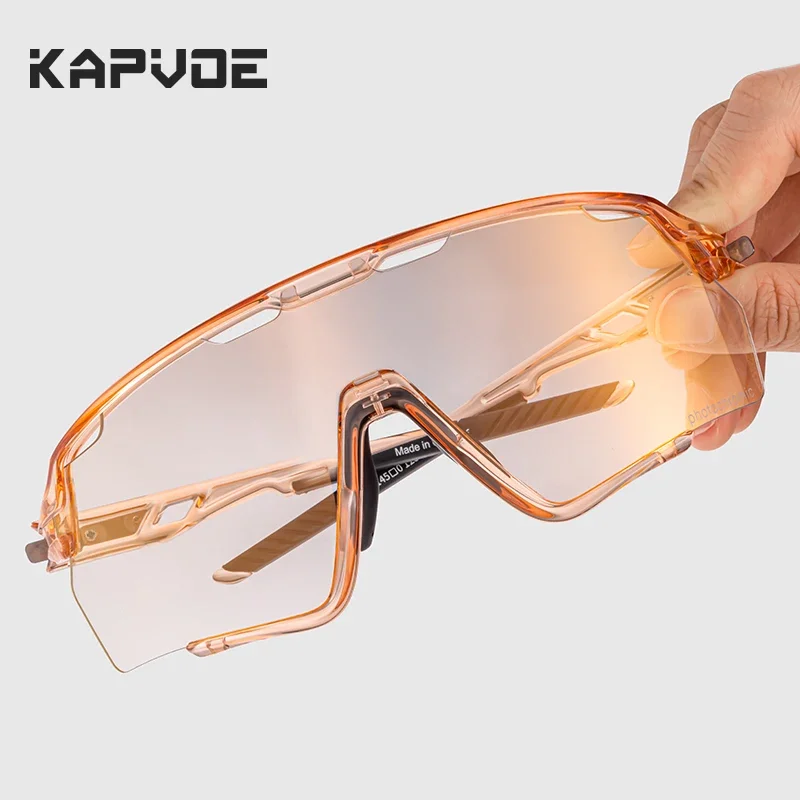 

Kapvoe Sliver Photochromic Cycling Sunglasses for Man Running Outdoor Sports Bike Glasses MTB Glasses Eyewear Bicycle Goggles
