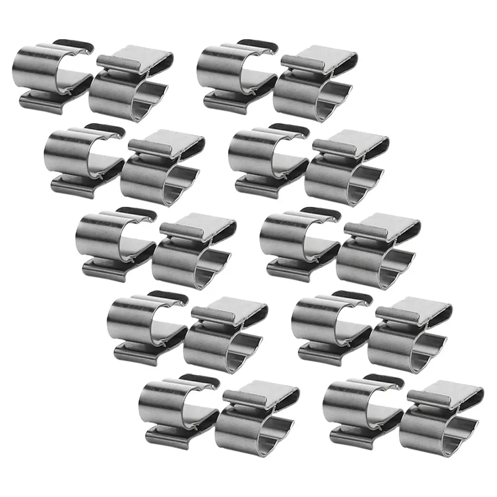 

20pcs Photovoltaic Cable Clamps Stainless Steel Wire Harness Clips Solar Panel Fastener Module Wire Management Trailer Wiring