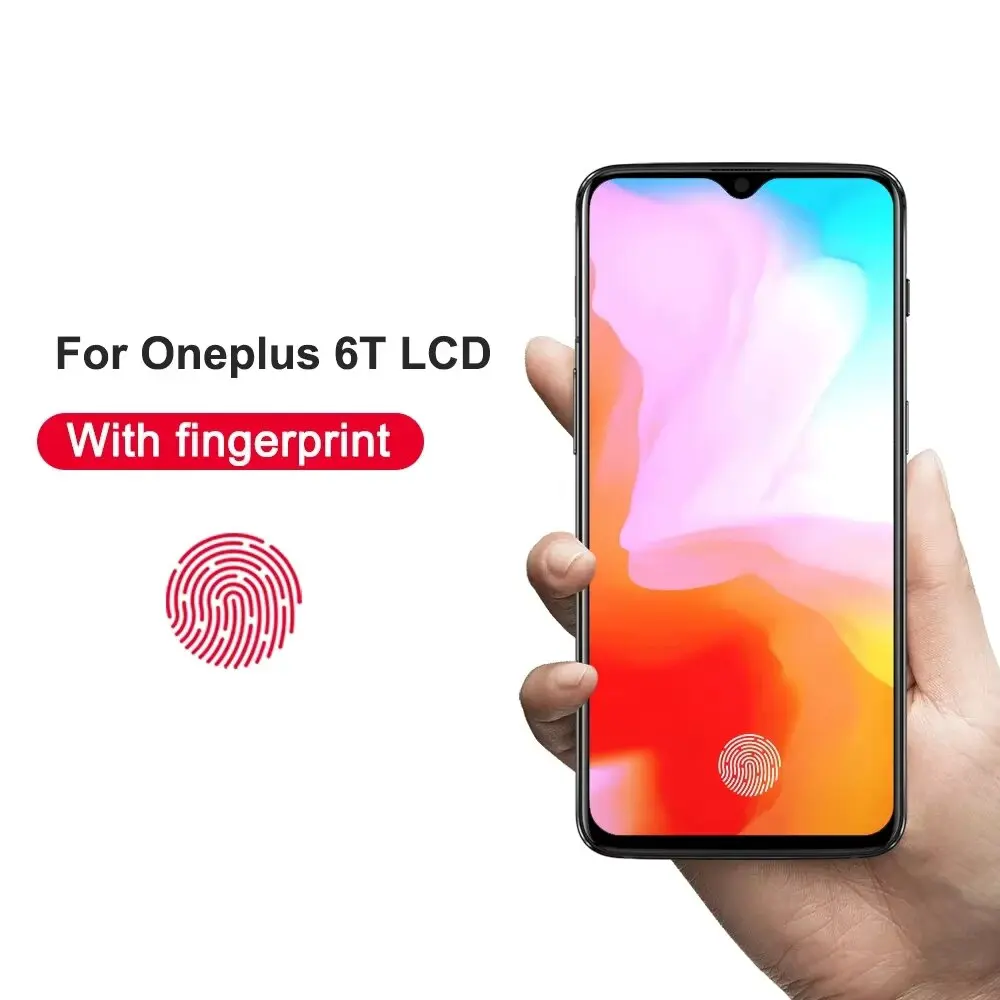 6.41 test AMOLED For OnePlus 6T LCD 1+6T Display Touch Screen Digitizer Assembly One Plus 6T A6010 A6013 Display Replacement