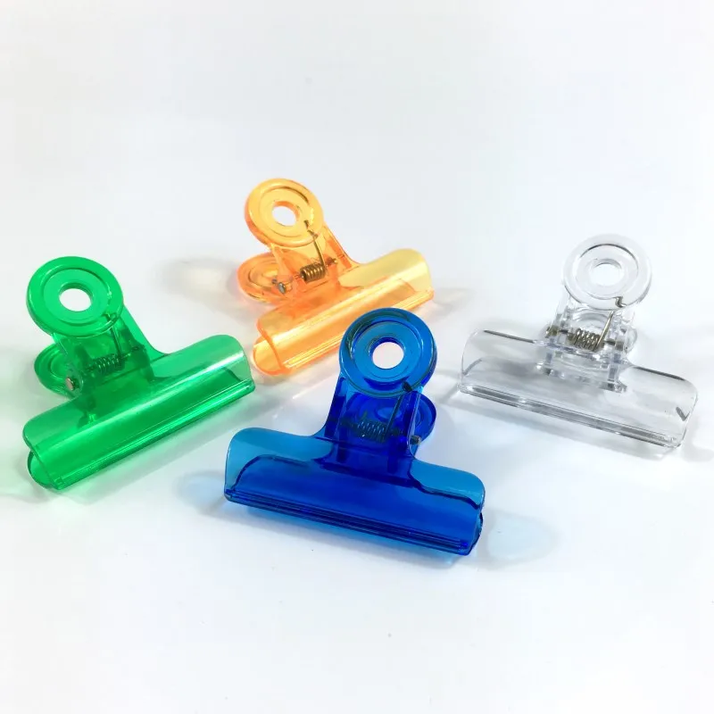 12pcs/pack  50mm Plastic  Money Letter Paper File Clamps Clip For Office School Students Ticket holder Bag folder