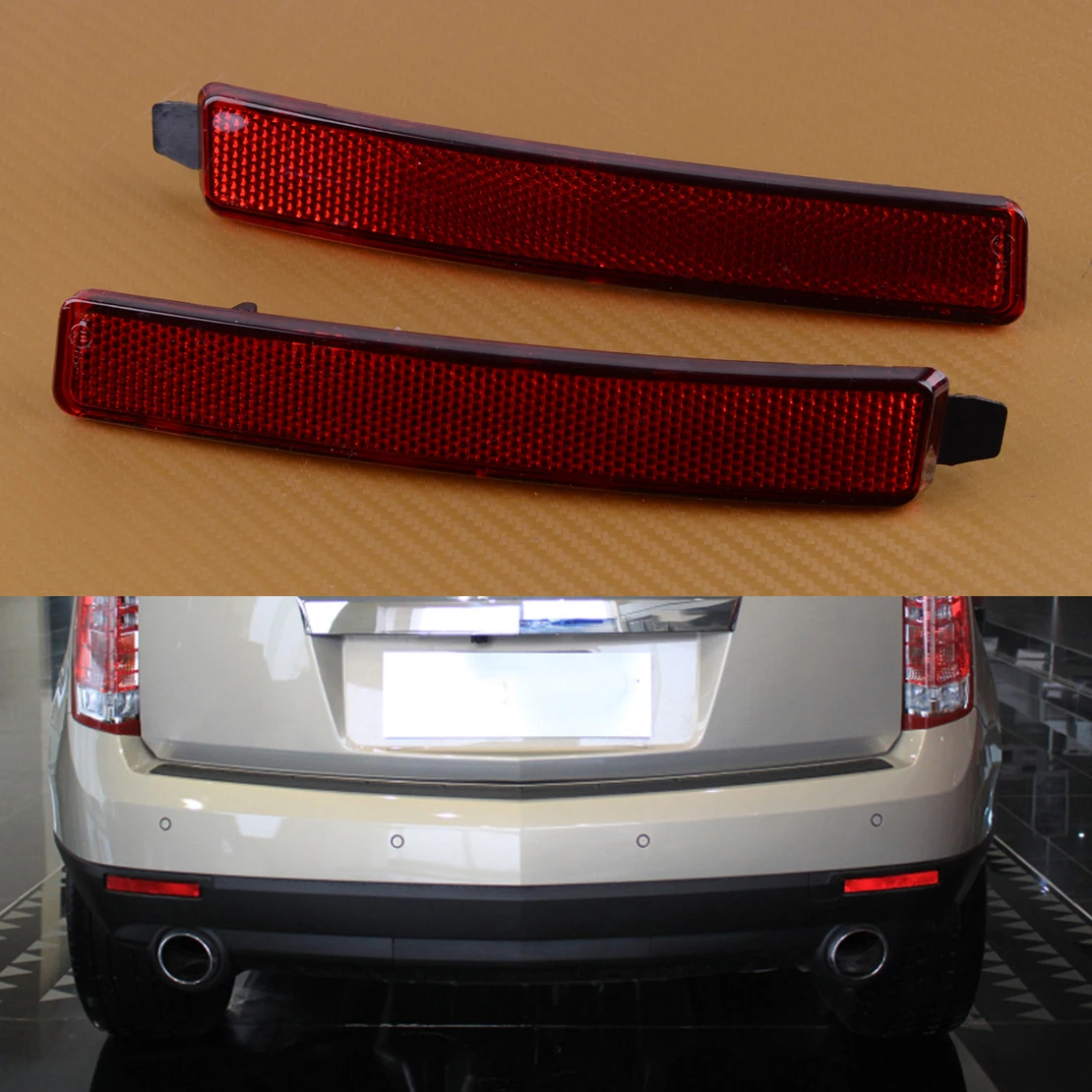 1 Pair Left & Right Rear Bumper Reflector 25881881 25881882 Fit For Cadillac SRX Chevrolet Traverse GMC Acadia Saturn Outlook