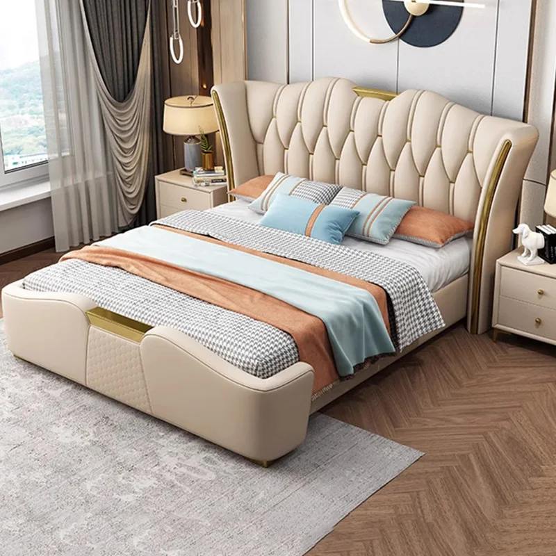 Princess Modern Double Bed Comfortable Wood Frame Twin Frame Double Bed Headboard Girl Cabeceira De Cama Box Casal Furniture