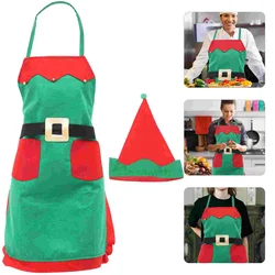 Cosplay Modeling Christmas Apron Men And Women Santa Workshop Non-Woven Fabric Xmas Adult Hat Cartoon For Men Women