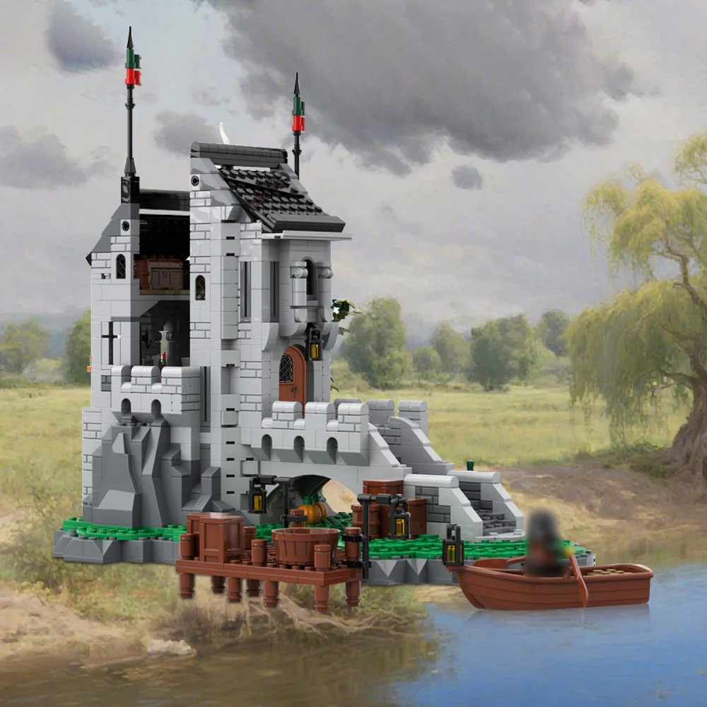 MOC Woolfpack montre tour blocs de construction modèle Woolfpack montre tour Architecture médiévale briques assemblage jouets enfants bricolage cadeaux