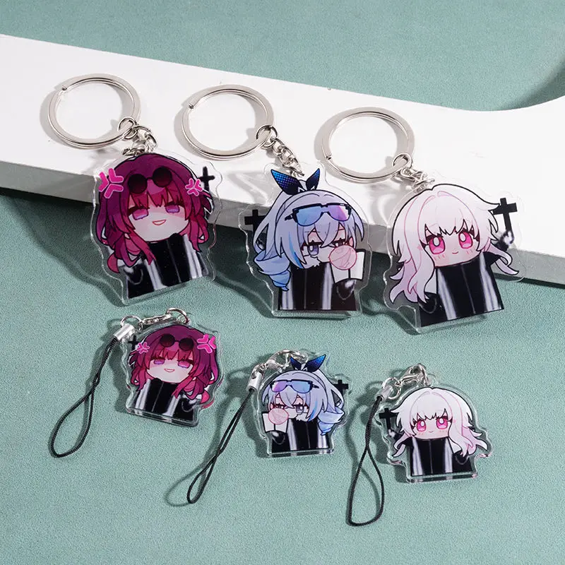 Fashion Game Honkai:Star Rail Crucifix Scripture Picture Acrylic Figure Keychains Metal Holder Key Ring Jewelry Gifts Cover Hang