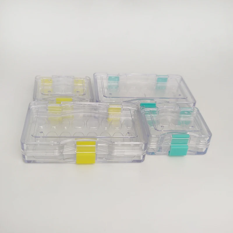 5pcs Dental Tooth Box with Film Transparent Plastic Dentistry Supply Membrane with Hole Storage Box Lab Materials