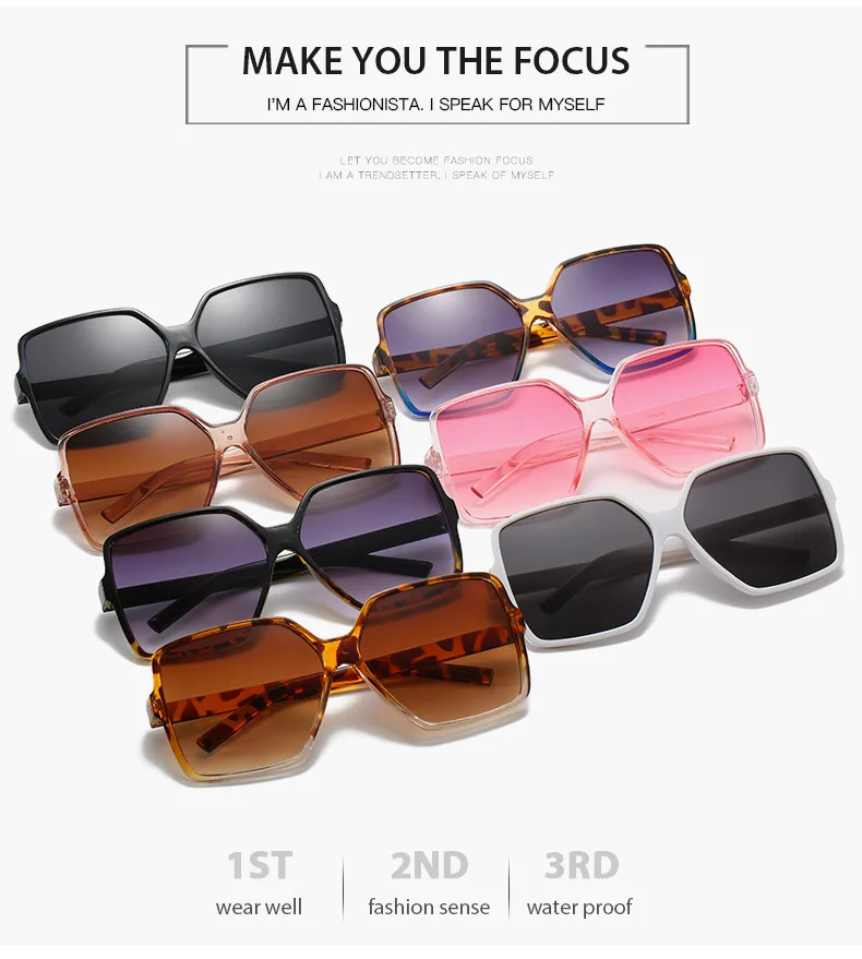 Neue Vintage-Sonnenbrille für Damen und Herren, Quadratischer Großer Rahmen, Marken-Designer Retro-Shades, Modische Sonnenbrille ﻿ für Männer – Detail 3