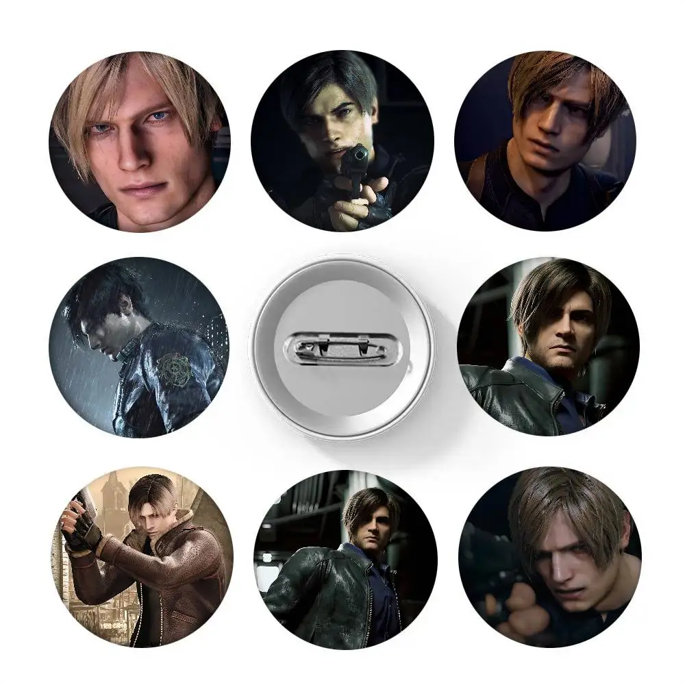 Game R-Resident Evil Leon S. Kennedy Rundes Abzeichen Kreative Brosche Kleidung Rucksack Accessoires Anstecknadel