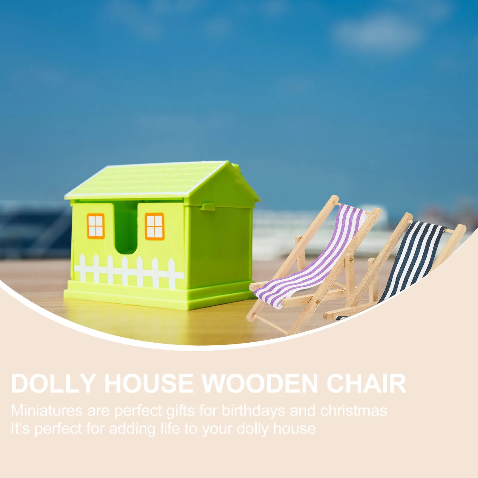 

2Pcs Chair Miniature Folding Chairs Decorative Miniature Furniture Accessories Creative Mini House Supplies Ornament
