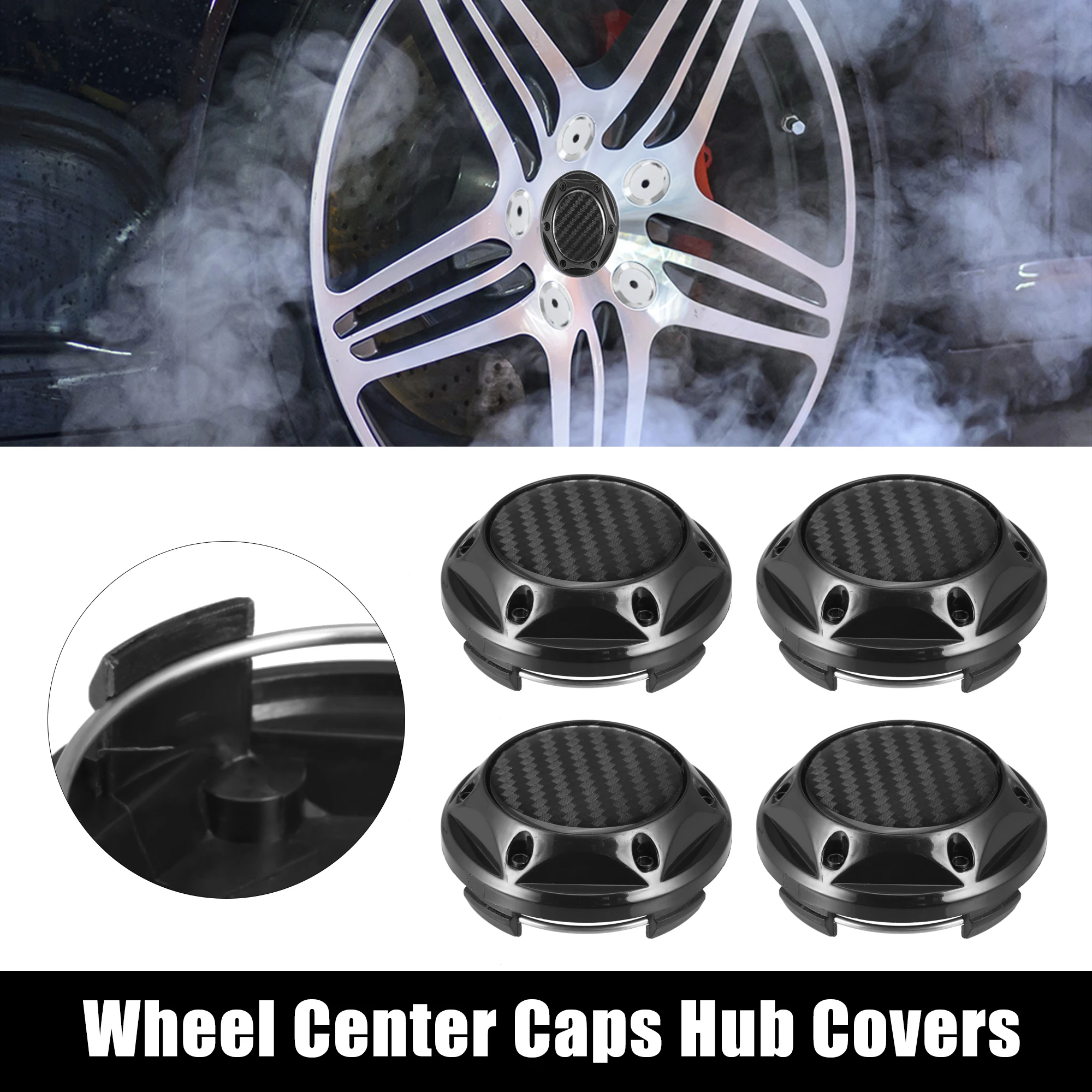 

X Autohaux 4pcs 63mm 67mm Wheel Center Hub Caps Hubcaps Covers Universal Rims Hub Cap Parts for Car Black Replacement Parts