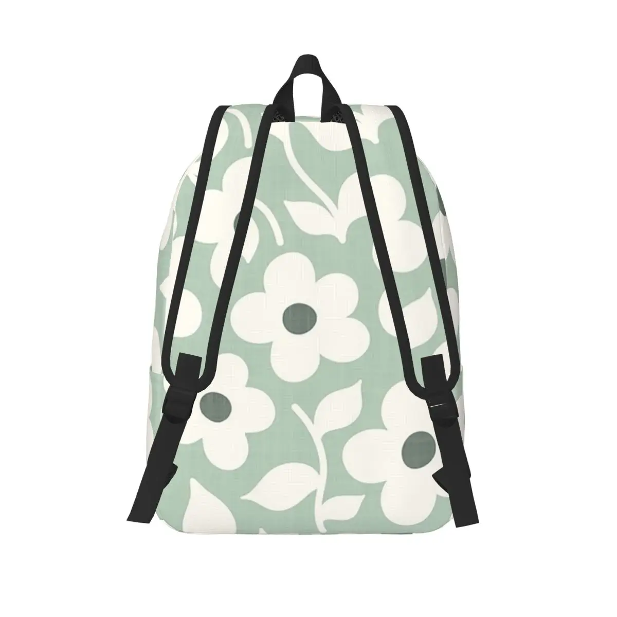 Bold Daisy Flowers Sage Green Playful Floral Design Backpack School Bag Hiking Travel Daypack Fashion Bookbag Shoulder Bags