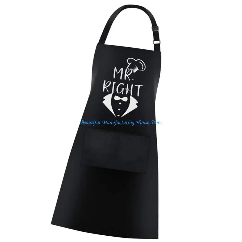 E56A Pasujący zestaw fartuchów dla par Gotowanie Pieczenie Regulowane krawaty Odzież poliestrowa