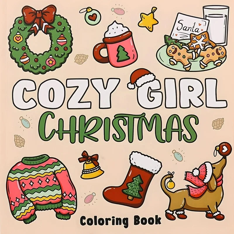 

Рождественская книжка-раскраска COZY GIRL для взрослых и подростков с очаровательными жуткими существами, идеальные подарки для друзей семьи
