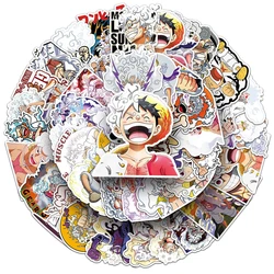 50pcs One Piece Anime Luffy 5 Gear Stickers Guitar Motorcycle Luggage Suitcase Waterproof Cartoon Cool DIY Sticker for Kids Gift