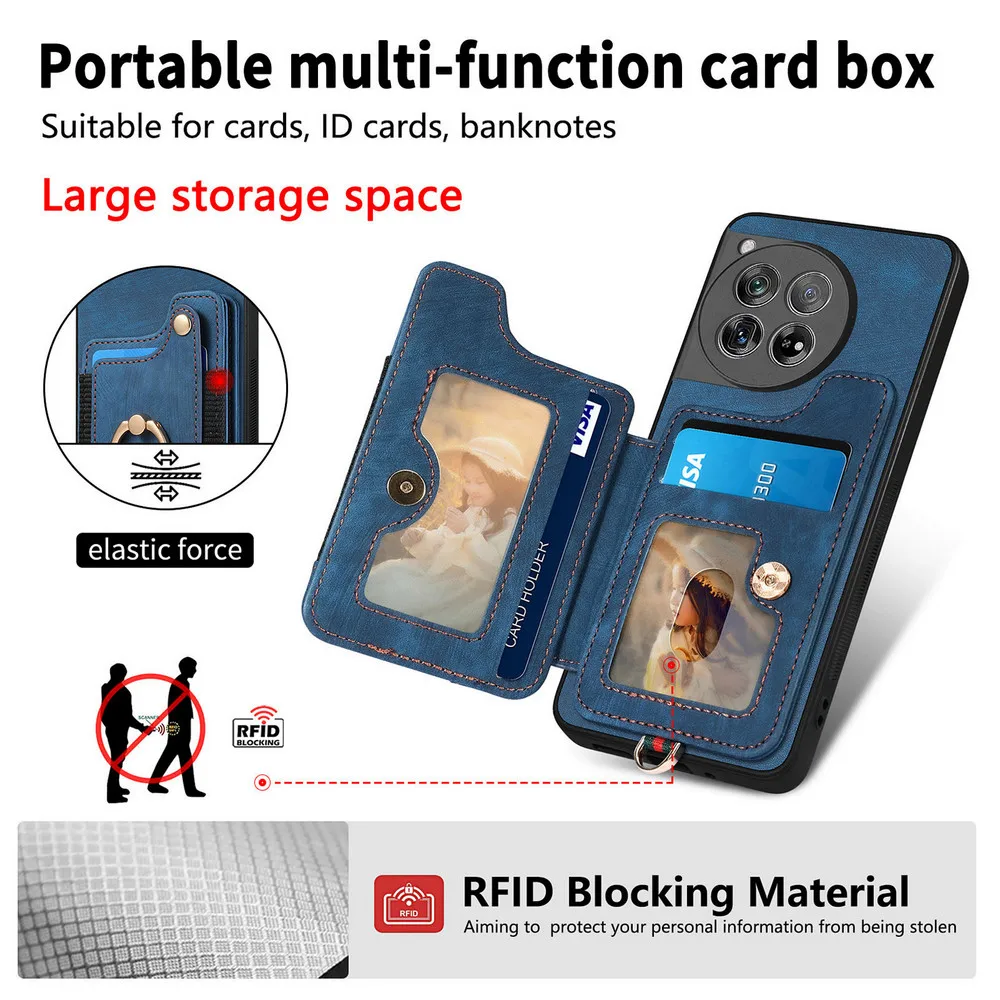 For Oneplus 15R 5G RFID Leather Wallet Funda for OnePlus 15R 15 12 13 13R ACE 5 Pro 6T Back Cover One Plus Nord N30 SE Etui - view 2