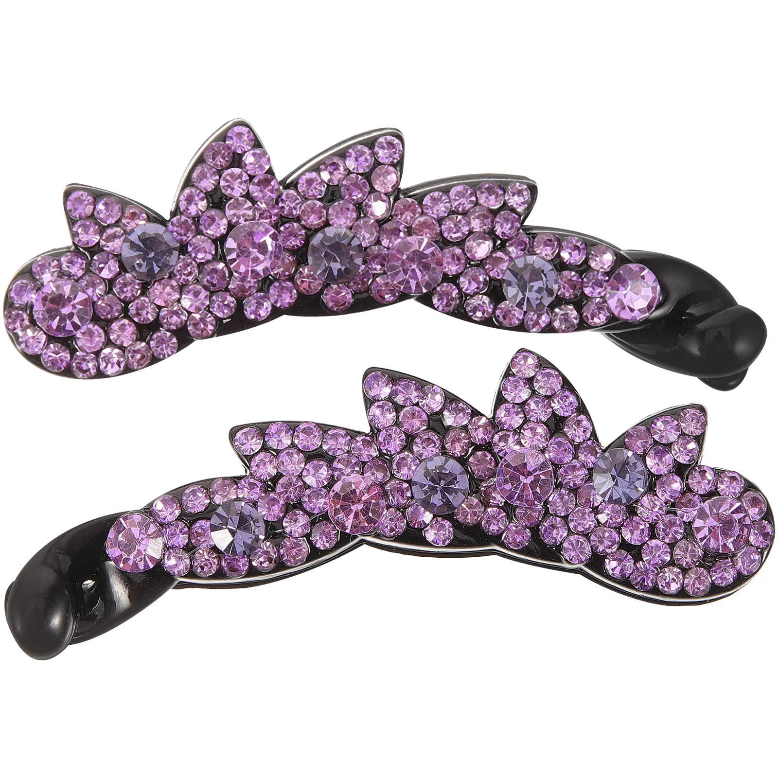 

2pcs Rhinestone Banana Clips Alloy Resin Clamps For Thick Curly Fine Hair Styling Party Daily Wear Women Girls Claw Clips Hair