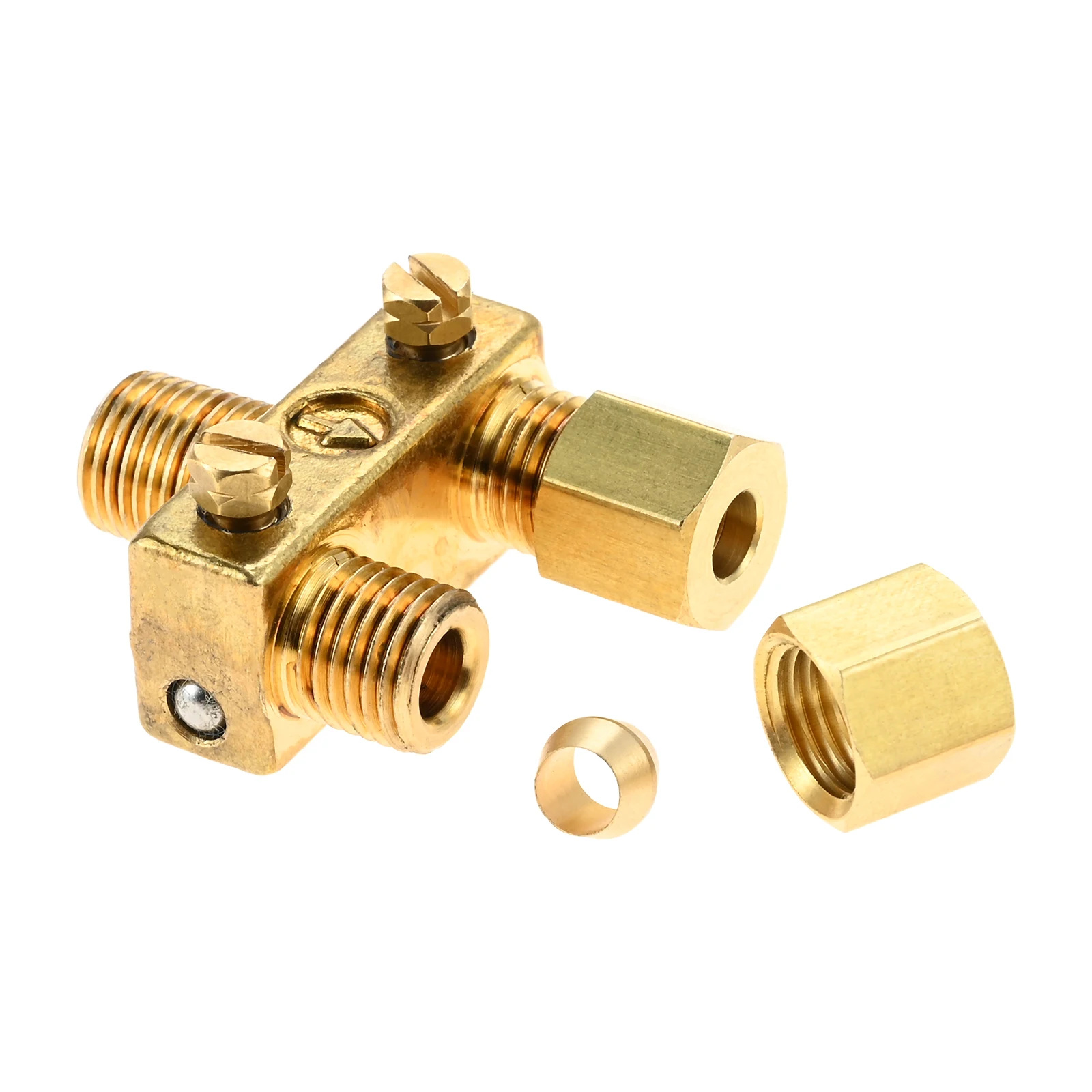 1 مجموعة صمام مزدوج قابل للتعديل 1/8 "NPT مدخل 3/16" OD أنبوب تجريبي مع مجموعة طرف متوافق مع جزء المدى الأمريكي A29236