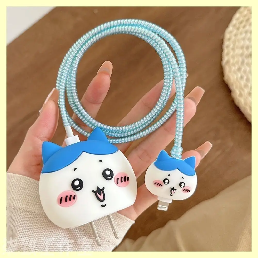Kawaii Anime Chiikawa Charger Protective Case 20W Power Adapter Cover Anti-break Data Line Protector for IPhone Girls Cute Decor view 2