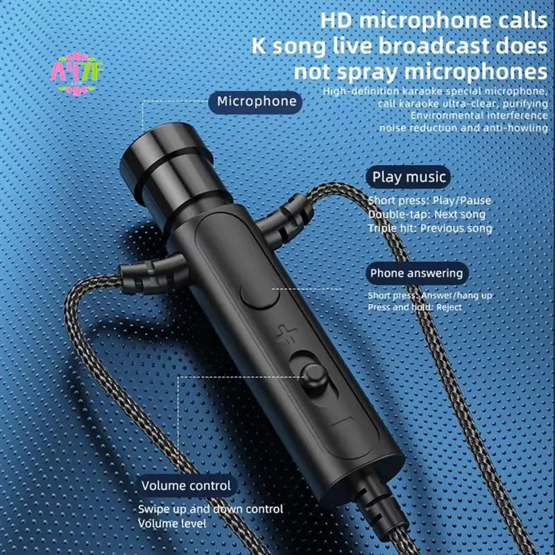 

A47F-3.5Mm In-Ear Lavalier Microphone With Earphone Mini Clip Mic For Karaoke Live Broadcast Online Class Gaming