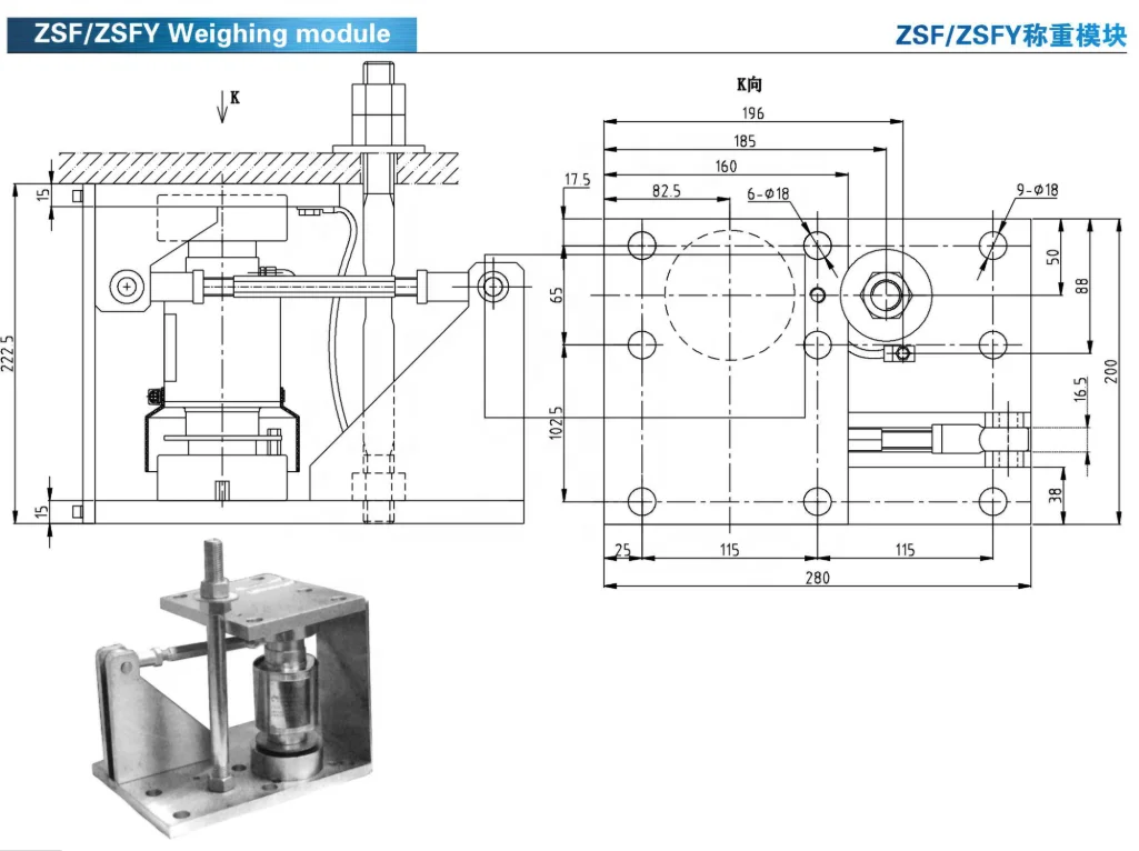 10t/ 20t/ 30t/ 40t/ 50t Weighing Module Analog, Column Type Compression Load Cell Module for Truck Scale
