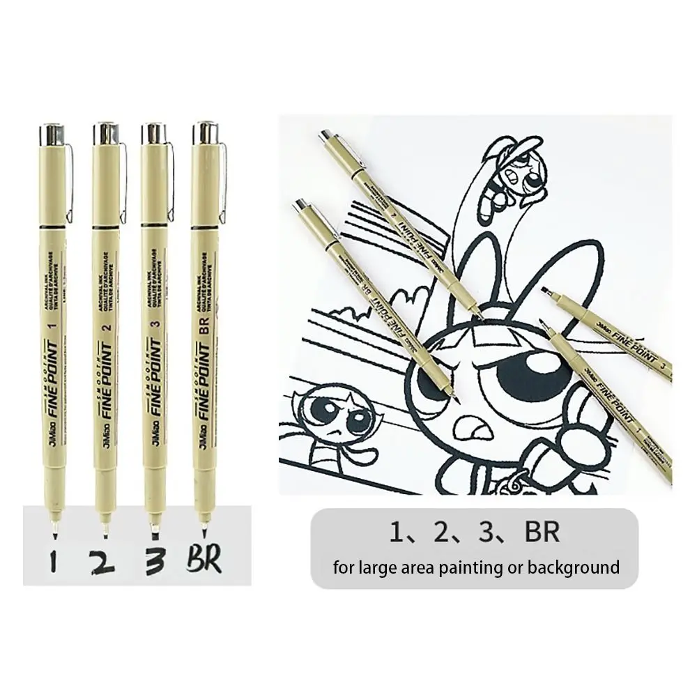 Stylo marqueur à encre micron, 1 pièce, ensemble de papeterie pour croquis, fournitures artistiques, stylo à dessin, doublure pigmentée, 12 pointes, stylo à aiguille pour croquis