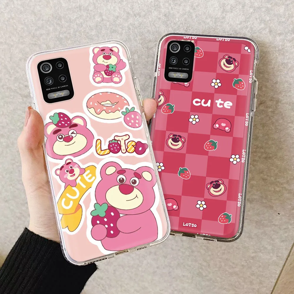 Case for Motorola One Fusion Action Plus Hyper 5G ACE Macro G31 G41 G51 G71 G50 G60 G60S Pro Soft Cover Lotso Strawberry Bear