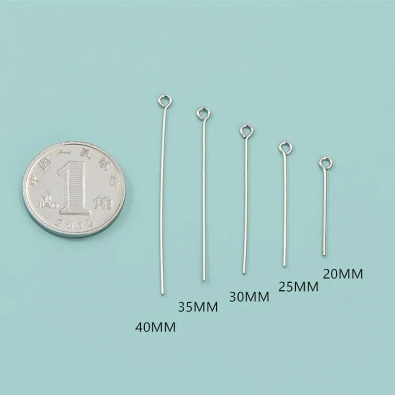 10pcs Real Pure Solid 925 Sterling Silver Needle Pins oro orecchino collana connettore parte Base gioielli fai da te che fanno risultati