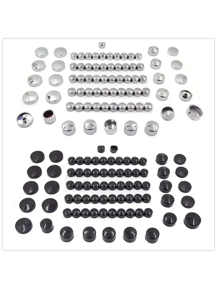 Motorfiets Deel 77-delige Zwarte Caps Cover Kit Voor 2004-2015 Harley Sportster Motor & Diverse bout Moer - afbeelding 2