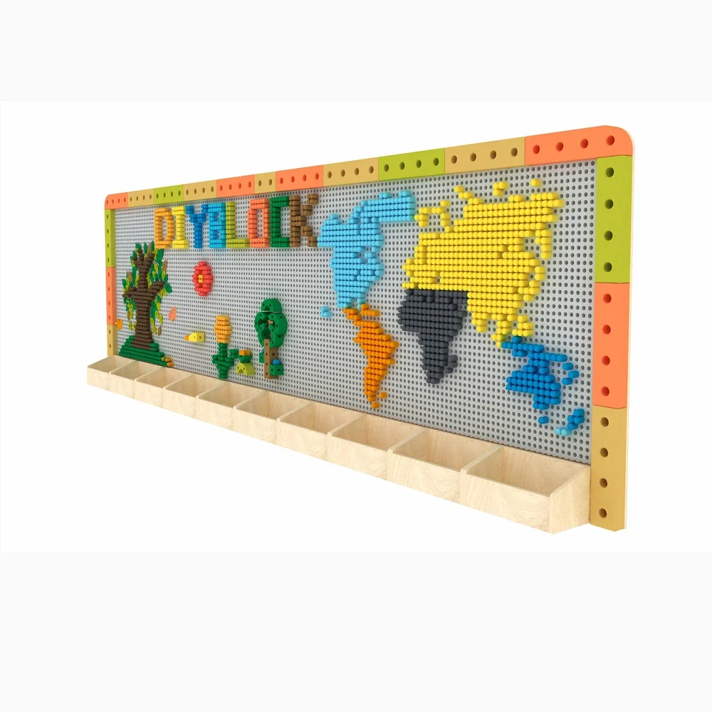 New Design Large Puzzle Brick Building Blocks Wall Kindergarten Kid, Interactive Eva Wall Building Blocks