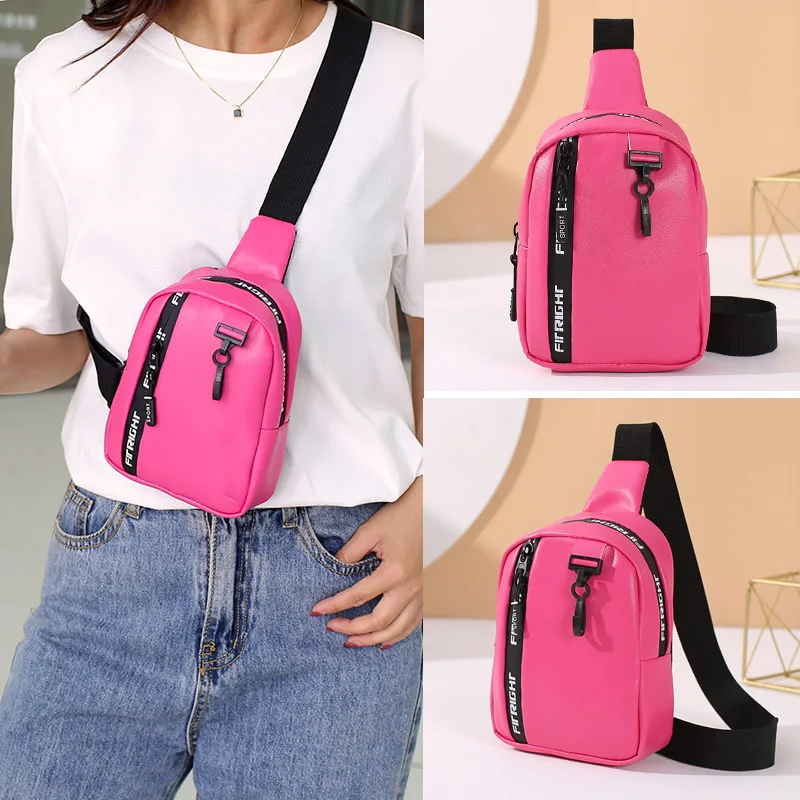 Bags For Women Fashion Ladies Chest Pack Female Sling Bag Crossbody Purse PU Leather Shoulder Chest Bag Travel Messenger Pack