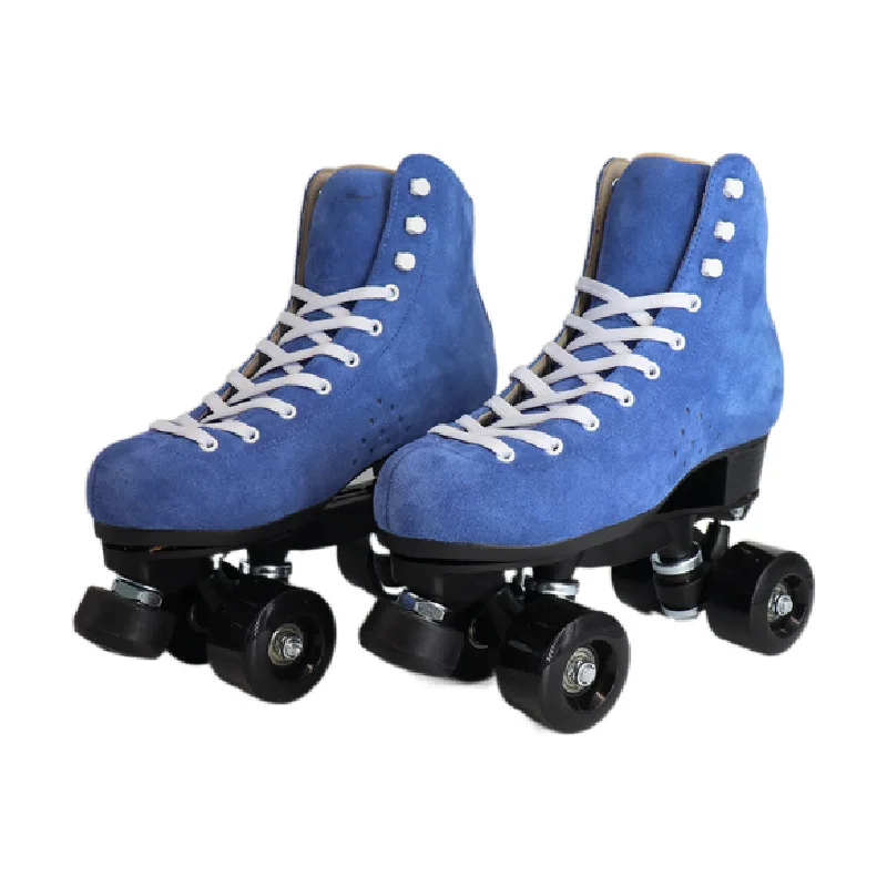 2026  Manufacturer Wholesale New Black Four - Wheel Double Row Skates Shoes