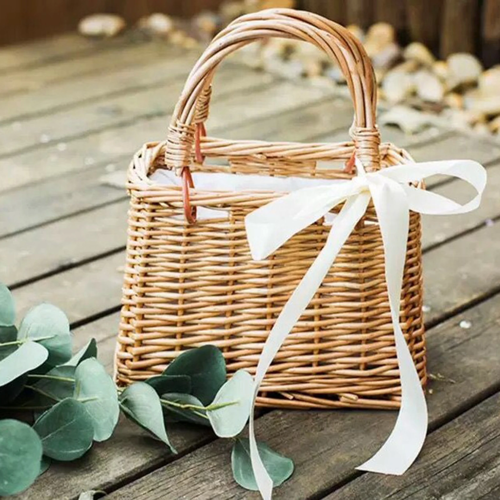 New rattan portable bag  handmade woven bag  Bohemia slanting bamboo bag Beach vacation photoshoot bag for women