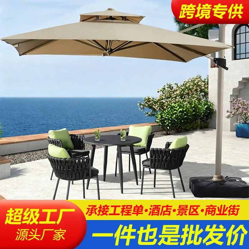 Parasols Stall Garden Umbrella Large Outdoor Garden Terrace Villa Rainproof Sun Umbrella Sunscreen Commercial Windproof